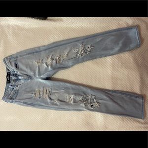 Very distressed mom jeans